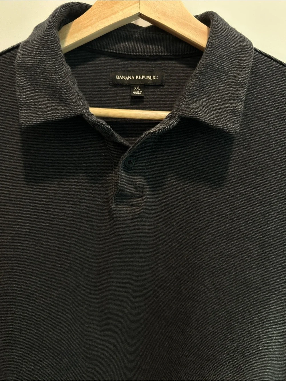 Banana Republic Men’s XXL Dark Charcoal Textured Polo Shirt